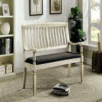 Amerikai bútorok Roslyn parasztház párnázott szerelmes pad, antik fehér