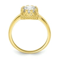 Primal Gold Karat sárga arany kerek köbös cirkónium gyűrű