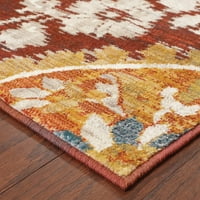 Eloisa hagyományos keleti futó szőnyeg, vörös arany 1, 2 '8'