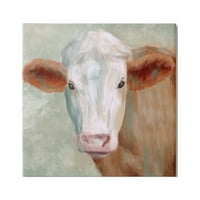 Stupell Industries Aranyos, barna fehér farm tehén figyeli a vértes festményt 24, a Marcus Prime tervezése