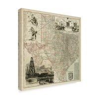 A Vision Studio védjegye a Texas Texas térképe, a vászon művészete