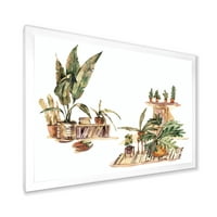 Designart 'Beltéri ház növények városi dzsungel virágcsomagokban iii' hagyományos keretes művészeti nyomtatás