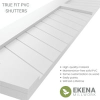 Ekena Millwork 18 W 30 H True Fit PVC Két panel Chevron modern stílusú rögzített redőnyök, óceán duzzanat