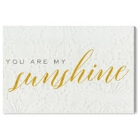 A Runway Avenue tipográfia és idézi a fali művészet vászon nyomtatványokat: „You Are My Sunshine” szépség idézetek és mondások