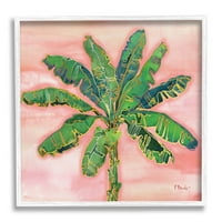 Kortárs pálmafa levelek botanikai és virágos grafikus művészet fehér keretes művészeti nyomtatási fal művészet