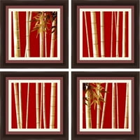 Piros bambusz 14 14 fal művészet