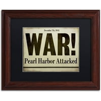 Védjegy Képzőművészet Pearl Harbor Canvas Art by Color Bakery Black Matte, fa keret