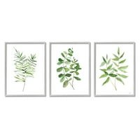 Stupell konyhai gyógynövénycsokrok Botanikumok Botanikus és virágfestmény szürke keretes művészeti nyomtatási fal művészet, 3