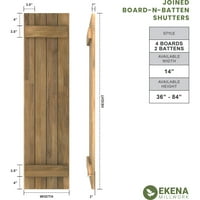 Ekena Millwork 14 W 68 H Americraft Négy tábla külső igazi fa csatlakoztatta a Board-N-Batten redőnyöket, békés kék