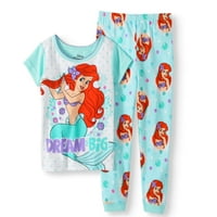 Kis sellő Ariel kisgyermek lány pamut szorosan illeszkedő pizsamák, szett