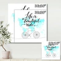 Az élet egy gyönyörű út kerékpárfestéssel, vászon művészeti nyomtatás