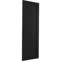 Ekena Millwork 15 W 57 H True Fit PVC egy panel Chevron modern stílusú rögzített redőnyök, fekete