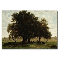 Védjegy Szépművészet Hold Oaks APREMONT 1850 Canvas Art készítette: Pierre Rousseau