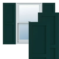 Ekena Millwork 18 W 31 H True Fit PVC Két egyenlő sík paneles redőny, termikus zöld