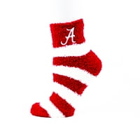 Alabama Crimson Tide csíkos fuzzy zokni - Donegal -öböl - Unise - Egy méret - boka