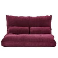 Padló kanapé, Aukfa összecsukható futon kanapé állítható lusta kanapé -kanapé párnákkal, fémkerettel, bordóval