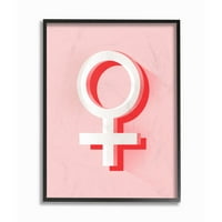 Stupell Industries női szimbólum divat modern rózsaszín texturált dizájn keretes giclee texturizált művészet, Daphne Polselli