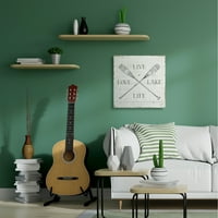 Stupell Home Dekor Live Love Lake Life Oars Country Word Design Canvas Wall Art készítette: Daphne Brissonet