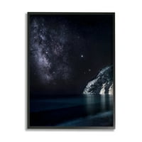 Stupell Industries Midnight Beach Coast Landscape Night Sky Galaxy Constellation, 20, Design: Dora Artemiadi