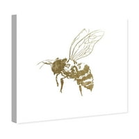 Wynwood Studio Animals Wall Art vászon nyomatok 'Royal Bee Side' Rovarok - Arany, Fehér