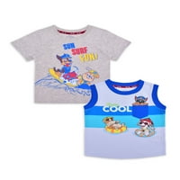 Paw Patrol Baby Boy & Toddler fiú póló és tank többcse, 2-Pack, 12m-5T