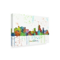 Marlene Watson 'New Brunswick New Jersey Skyline Mclr 1' Canvas Art