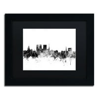 Védjegy Képzőművészet 'York England Skyline B & W' Canvas Art készítette: Michael Tompsett Black Matte, fekete keret