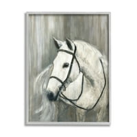 Stupell Industries White Love Riding Bridle kortárs lovas portré, 20, Sally Swatland tervezése
