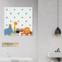 Wynwood Studio 'állatok az esőben' állatok fali vászon nyomtatás - narancs, kék, 12 12