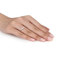 Miabella női gyémánt akcentus ezüst hármas szívű ígéret gyűrű