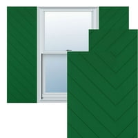 Ekena Millwork 12 W 43 H True Fit PVC átlós slat modern stílusú rögzített redőnyök, Viridian Green