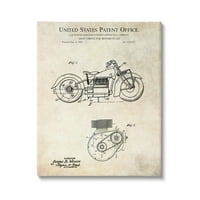 Stupell Industries Vintage motorkerékpár -tengely -meghajtó gépek tervrajz -diagramja, vászon, Wall Art, 48, Karl Hronek tervezése