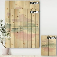 Designart 'Rózsaszín köd emelője' Shabby Chic nyomtatás természetes fenyőfán