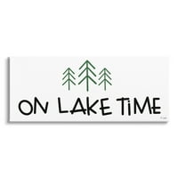 Stupell Industries a Lake Time Time Typography Pine Tree Doodle Canvas Wall Art, 13, Jaxn Blvd tervezése