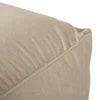 Noble House Davos Velvet Pouf, taupe