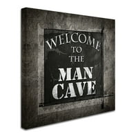 Védjegy Szépművészet 'Üdvözöljük a Man Cave Warning I' Canvas Art by LightBoxJournal