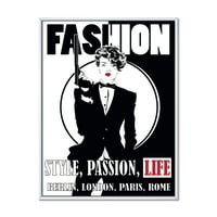 Designart 'Style Passion Life Fashion Woman II' Vintage keretes vászon fali művészet nyomtatás