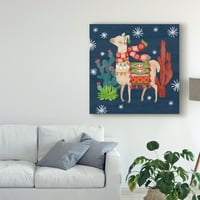 Védjegy Képzőművészet „Lovely Llamas IV karácsonyi” vászon művészete, Mary Urban
