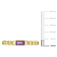 Carat T.G.W. Octagon-vágott ametiszt 10KT sárga arany ovális link pasziánsz gyűrű