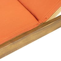 Noble House Bexley párna Acacia Wood Outdoor Chaise Lounge - 4 -es szett, Teak Orange