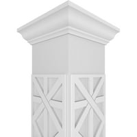 Ekena Millwork 12 W 9'H kézműves klasszikus négyzet alakú nem társított császári fretwork oszlop W Crown Capital & Crown Base