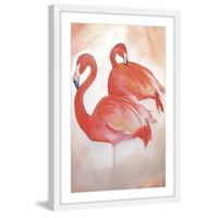 Marmont Hill Flamingos , Christine Lindstrom keretes festményi nyomtatás
