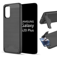 Galaxy S Plus Kardcase védő hibrid 2-in-kártya a 2. generációs hitelkártya tok selyem hátsó lemezével- fekete