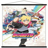 Boruto: Naruto következő generációk-kör fali poszter fa mágneses kerettel, 22.375 34