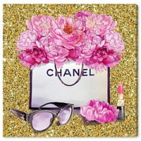 Wynwood Studio Fashion and Glam Wall Art nyomtatás 'bevásárló nap arany csillogás' kiegészítők - rózsaszín, arany