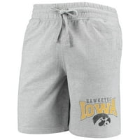 Férfi koncepciók Sport Heathered Grey Iowa Hawkeyes vevőcsiszolt kötött rövidnadrág