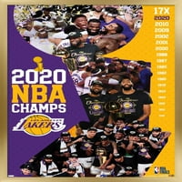 Trends International NBA Los Angeles Lakers - NBA döntőjének ünnepi fali poszter 16.5 24.25 .75 Aranykeretes változat