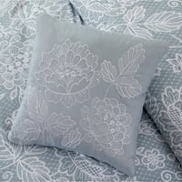 Modern szálak Olivia 8 részes reverzibilis felnőtt Unise ágy egy zsákban, szürke virágos, tele