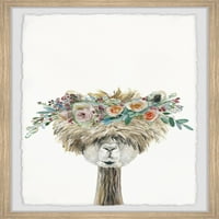 Marmont Hill laza virág koronázott láma keretes falművészet, 12.00 1,50