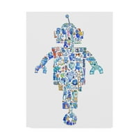 Védjegy Szépművészeti „Robot Collage” vászonművészet Louise Tate